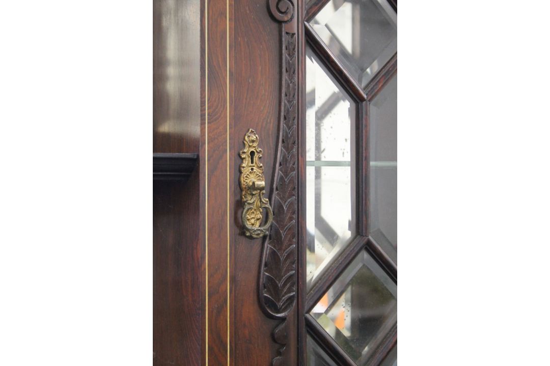 A Victorian inlaid rosewood side cabinet. 152 cm wide, 260 cm high. - Image 3 of 13