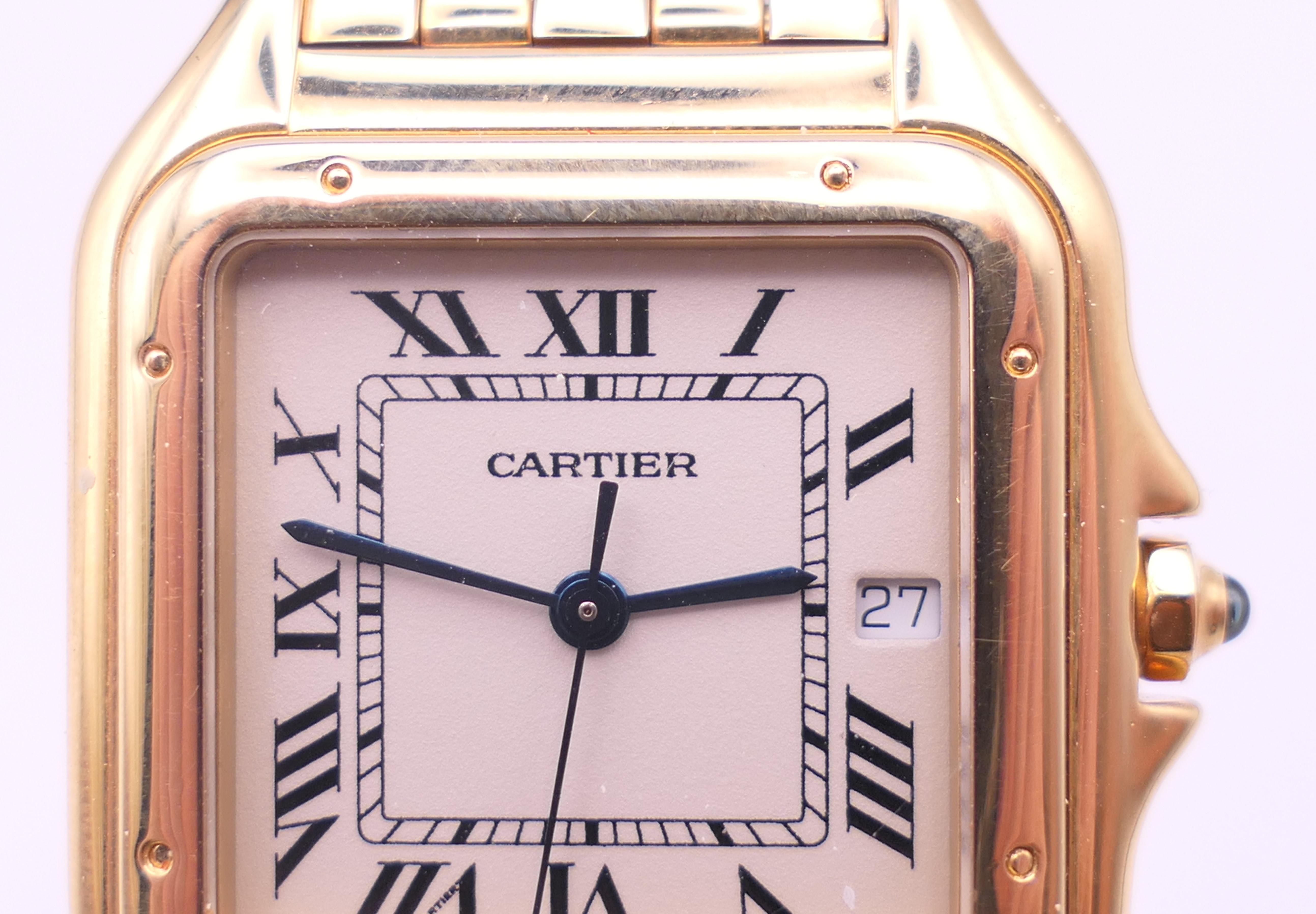 A boxed Panthere Cartier 18 ct gold gentlemen's wristwatch, numbered 883968, 008863, - Image 2 of 11