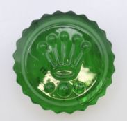 A Rolex green glass paperweight in a Rolex box,