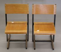 A pair of vintage child's school chairs. 31 cm wide.