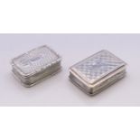 A Victorian Nathaniel Mills vinaigrette and another. Nathaniel Mills vinaigrette 3.2 cm x 2.25 cm.