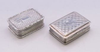 A Victorian Nathaniel Mills vinaigrette and another. Nathaniel Mills vinaigrette 3.2 cm x 2.25 cm.