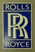 A cast iron 'Rolls Royce' sign. 29 cm high.