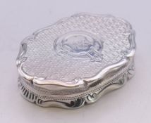 A Victorian silver vinaigrette by George Unite. 4.5 cm x 3.25 cm.