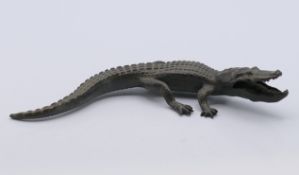 A bronze alligator. 17.5 cm long.