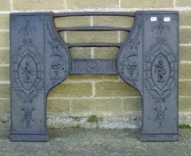 An 18th century cast iron fire front piece, marked Carron.