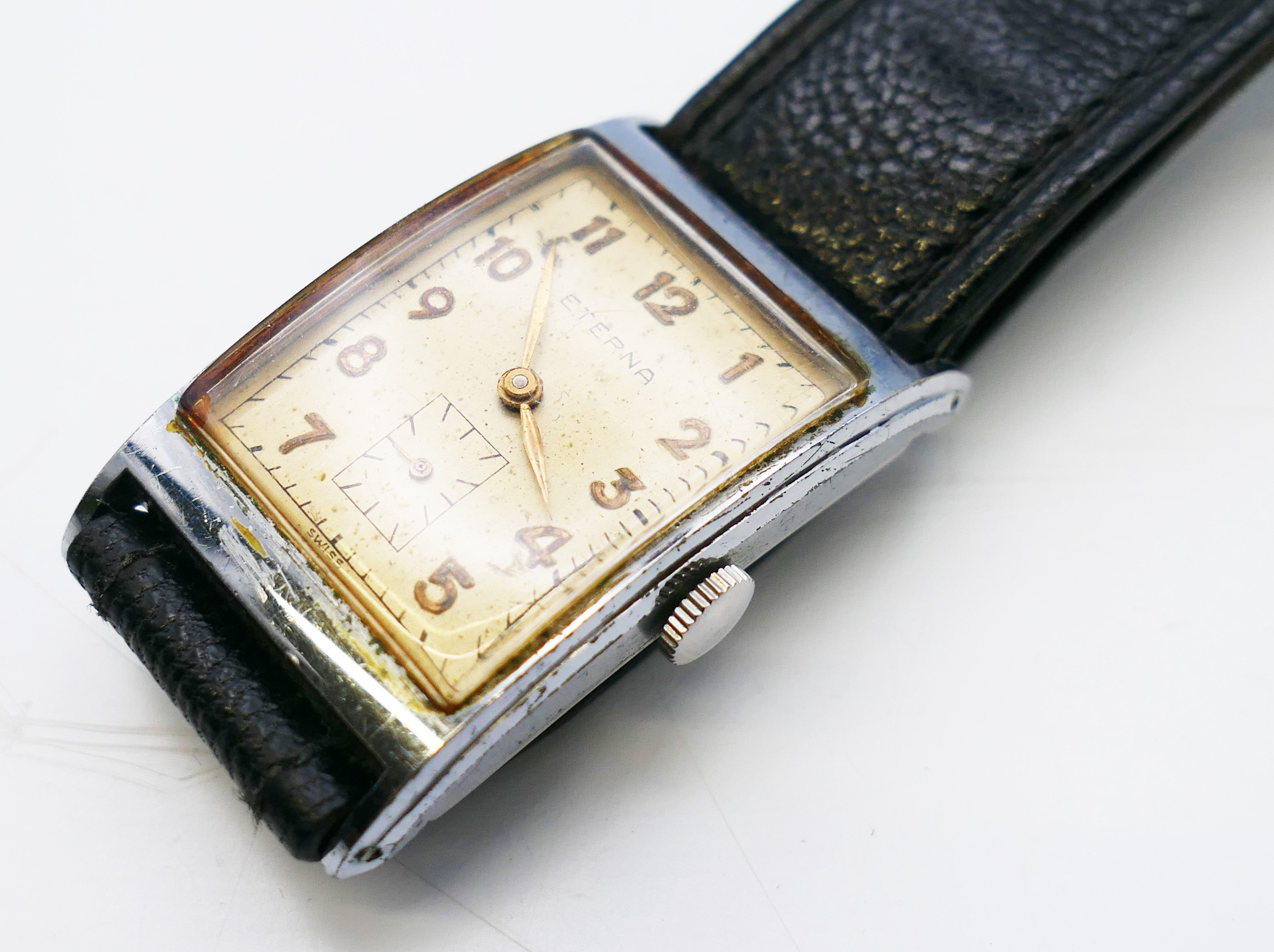 An Eterna gentleman's Tank Curvex Clamshell design wristwatch. Dial 2.25 x 3.25 cm. - Image 3 of 5