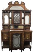 A Victorian inlaid rosewood side cabinet. 152 cm wide, 260 cm high.