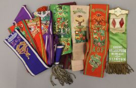 A quantity of various items to include: Friendly Society regalia ribbons,