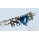 A silver bangle with heart shaped blue stone. Heart 1.5 cm high. - Image 2 of 6