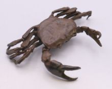 A bronze crab. 9 cm x 6.5 cm.