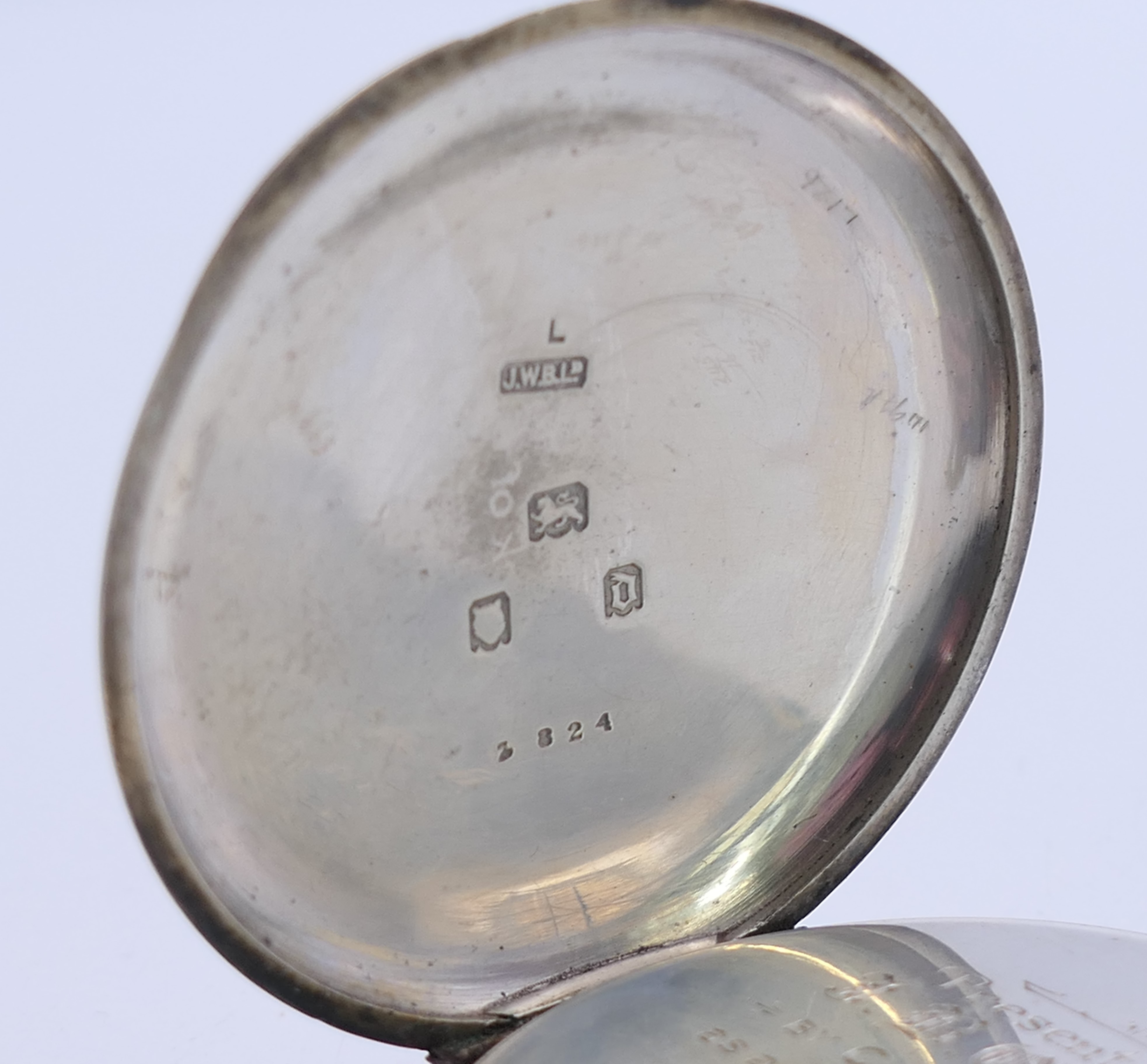 A J W Benson silver pocket watch. 5.25 cm diameter. - Image 7 of 8