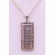 A silver ingot pendant on a silver chain. - Image 1 of 6