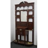 A Victorian mahogany hall stand. 110 cm wide x 220 cm high.