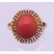 An 18 ct gold coral ring. Ring size V. 5.3 grammes total weight. - Image 1 of 5