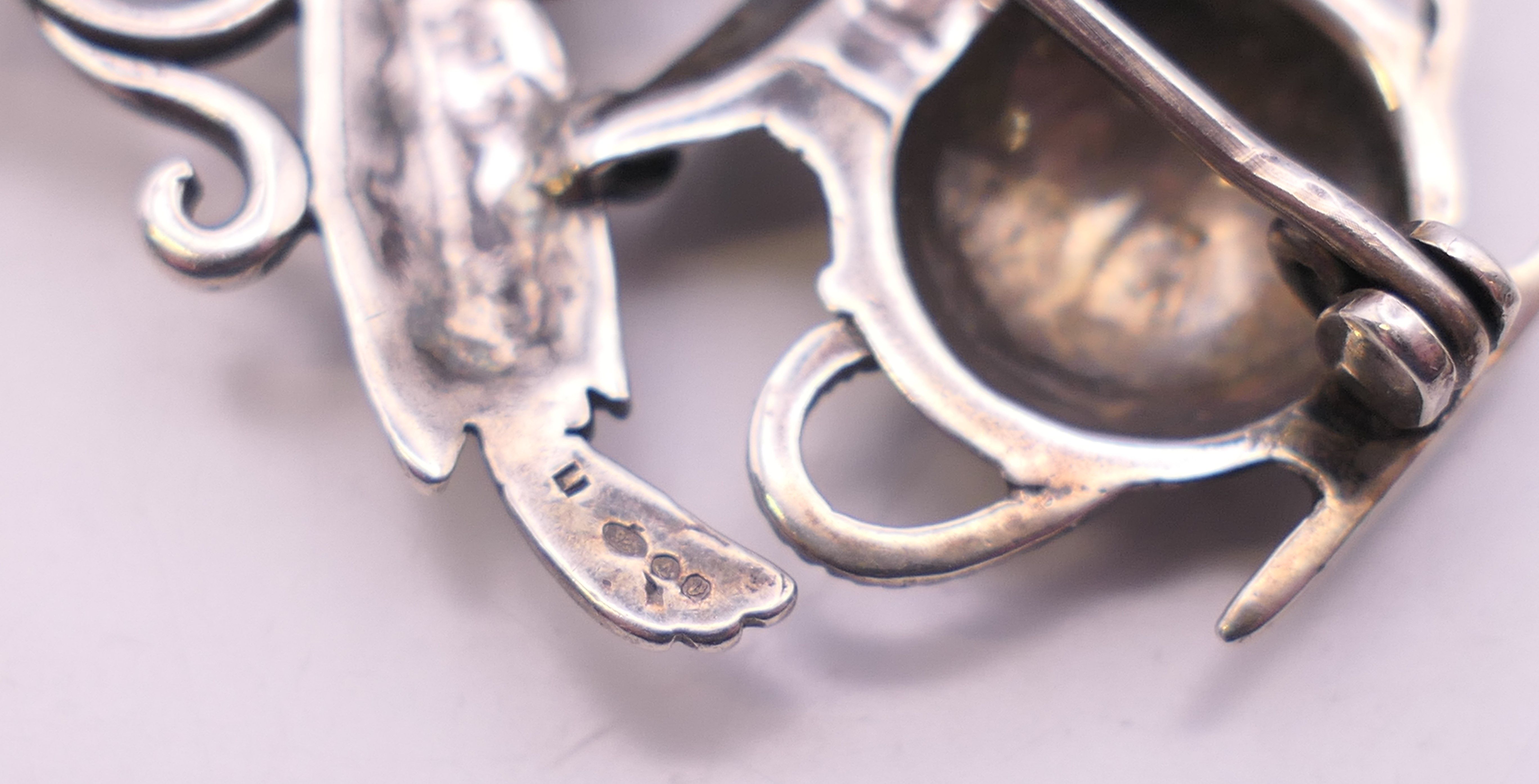A Charles Horner thistle brooch set with amethysts hallmarked for Chester 1907, - Image 4 of 10