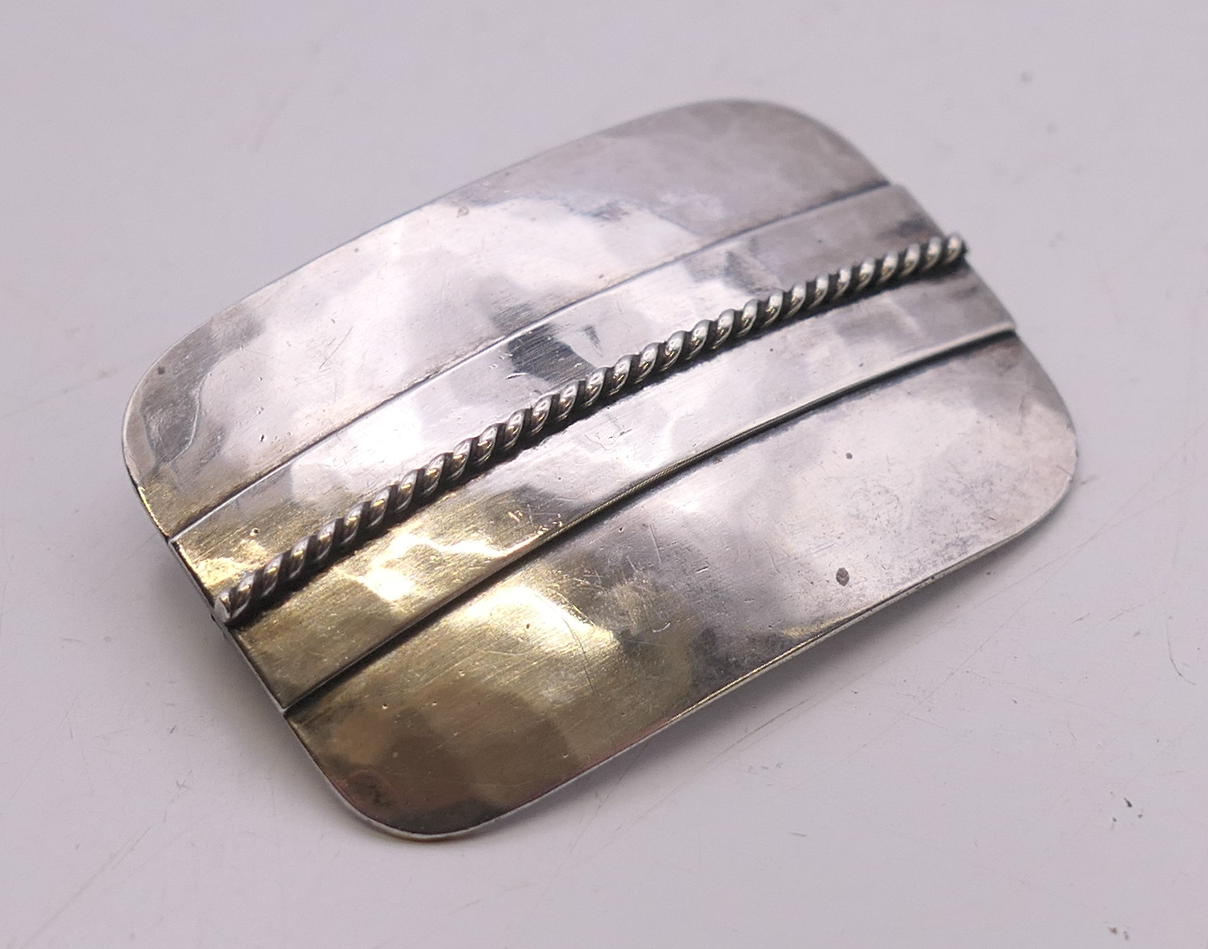 A silver abstract squares brooch hallmarked for Birmingham 1964, - Image 6 of 10