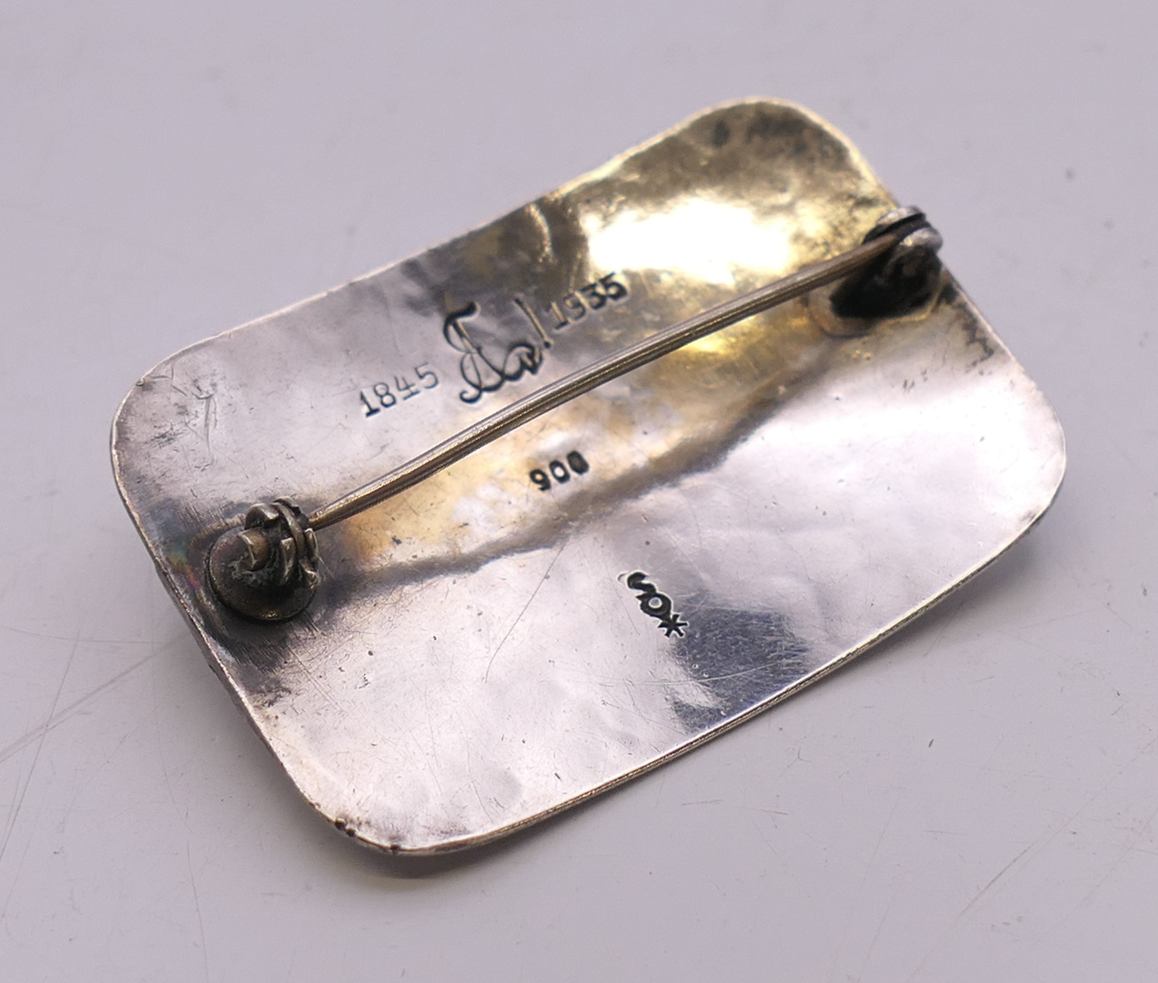 A silver abstract squares brooch hallmarked for Birmingham 1964, - Image 7 of 10