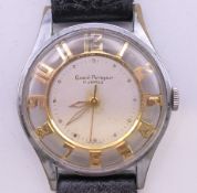 A boxed vintage Girard Perregaux gentlemen's wristwatch with skeleton chapter ring,