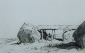 SOPER, GEORGE (1870-1942) British (AR), Loading the Hay, etching, unframed. 18 x 28 cm.