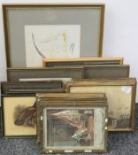 A quantity of various prints including eight prints from 'History of Manners and Customs of the