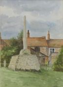JAN SEAMAN, 'Binham, Norfolk', watercolour, signed, framed and glazed. 21 x 29.5 cm.