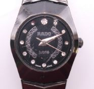 A Rado diamond-set Jubile ladies' wristwatch. 2.25 cm diameter.