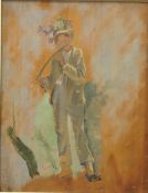CHARLES CUNDALL RA RWS (1890-1971), 'Flute Player-Anticoli 1922', oil on panel, unsigned,