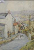EDWARD H SIMPSON (1901-1989), 'The Bank, Robin Hood's Bay', watercolour, signed, framed and glazed.