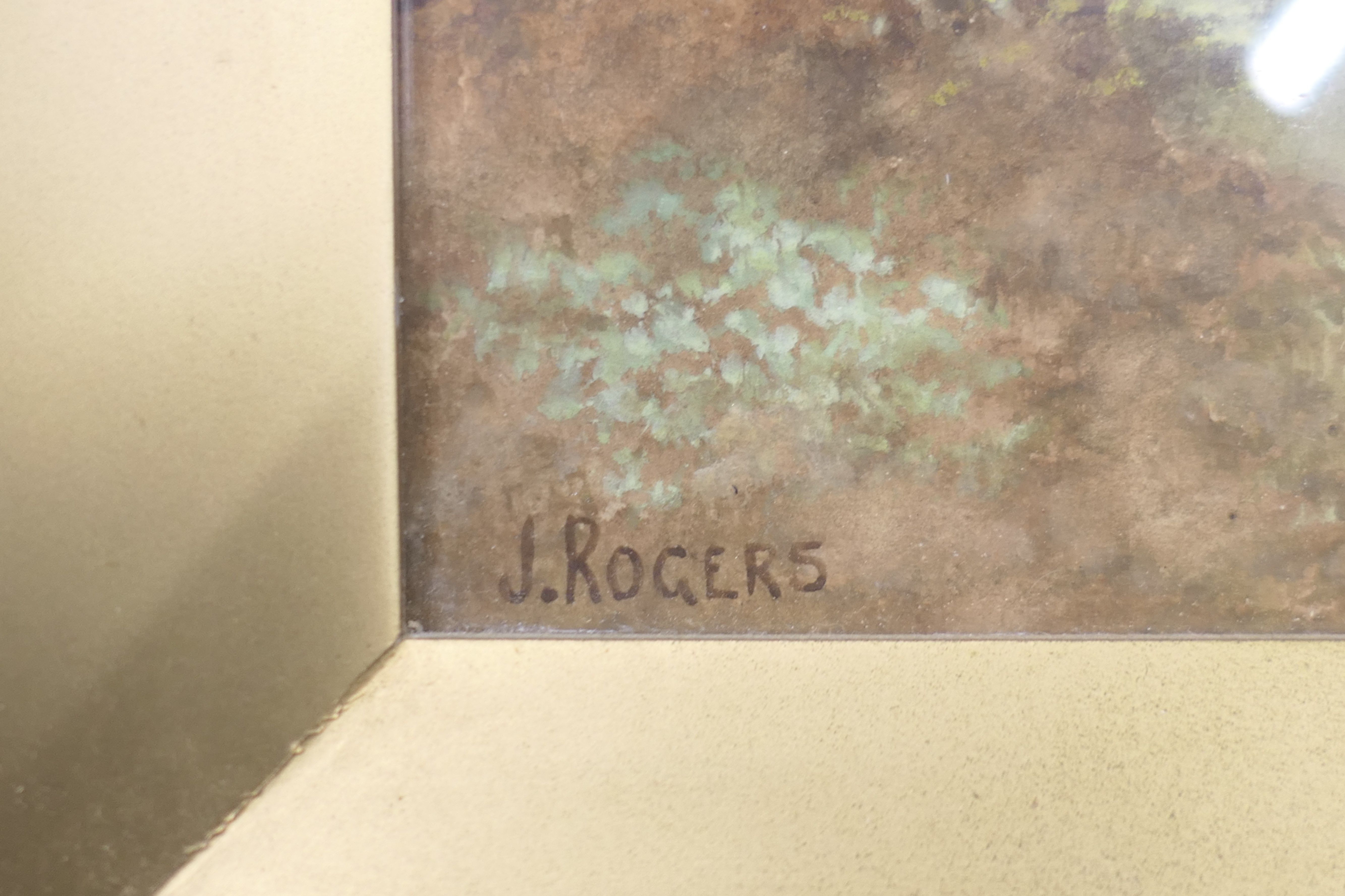 J ROGERS, 'Coastal Landscape', watercolour, signed, framed and glazed. 52.5 x 19.5 cm. - Image 3 of 3