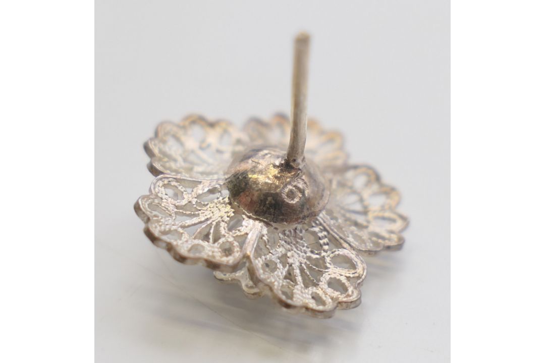 A pair of silver filigree earrings, - Image 16 of 16