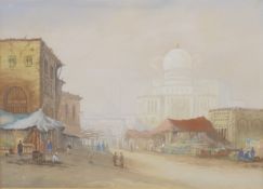 GIARETTA TULLIOUS, 'In Old Cairo', watercolour, signed, framed and glazed. 38 x 28 cm.