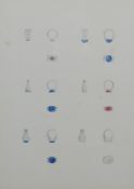 'Versace Jewellery' a pair of prints, each framed and glazed. Each 49 x 61 cm overall.