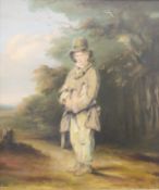 Attributed to WILLIAM HENRY HUNT (1790-1864) British, 'The Young Vagabond', oil on canvas, framed.