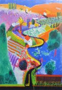 HOCKNEY, DAVID (born 1337) British (AR) 'Nichols Canyon', print, framed and glazed. 73 x 52 cm.