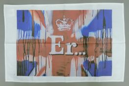 BANKSY (born 1974) British (AR), ER tea towel, numbered 256/1000. 44 x 68 cm.