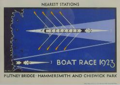 'Boat Race 1923', coloured print, framed