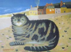 FEDDEN, MARY OBE RA (1915-2012) British (AR), 'Cat On A Cornish Beach',
