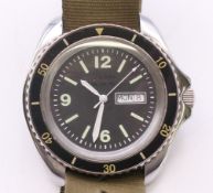 A Zeno WWW W10/0552 gentleman's wristwatch and spare strap, boxed. 4 cm diameter.