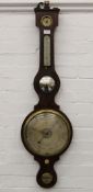 A 19th century mahogany banjo barometer, inscribed Ambrosini Brighton. 110 cm high.