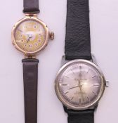 A Henri Sandoz 1748Y-88 gentlemen's wristwatch and a ladies' 9 ct gold wristwatch 16.
