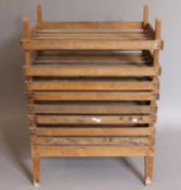 A vintage apple rack. 76 cm long x 51 cm wide x 109 cm high.