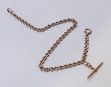 A 9 ct gold watch chain. 35 cm long. 26.9 grammes.