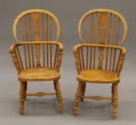 Two children's chairs. The larger 38 cm wide.