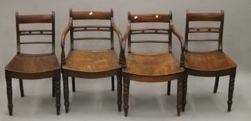 A set of six 19th century mahogany ball and bar-back dining chairs. The carvers 52 cm wide.