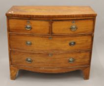 A 19th century mahogany bow front chest of drawers. 104 cm wide.