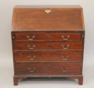 A 19th century mahogany bureau. 96 cm wide.