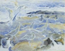ATKINSON, KIM (born 1962) British (AR), Curlew, Henllwyn, pencil and watercolour, signed,