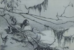 AUSTEN, WINIFRED (1876-1964) British (AR), Shovelers, etching, signed, unframed. 17 x 25 cm.