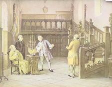 MARGARET DOVASTON, a pair of prints of 18th century gentlemen, both framed and glazed.